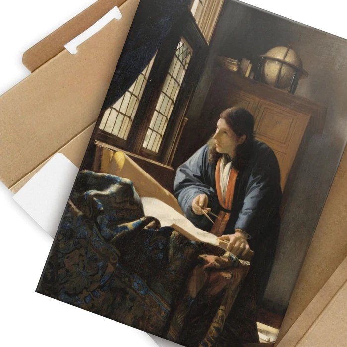 Plakat metalowy Vermeer Geograf Prezent