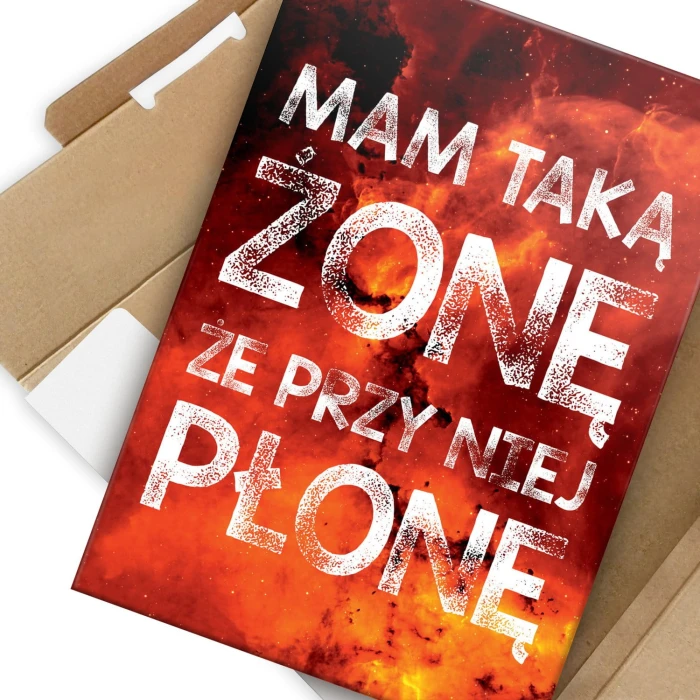 Plakat metalowy Przy niej płonę Prezent