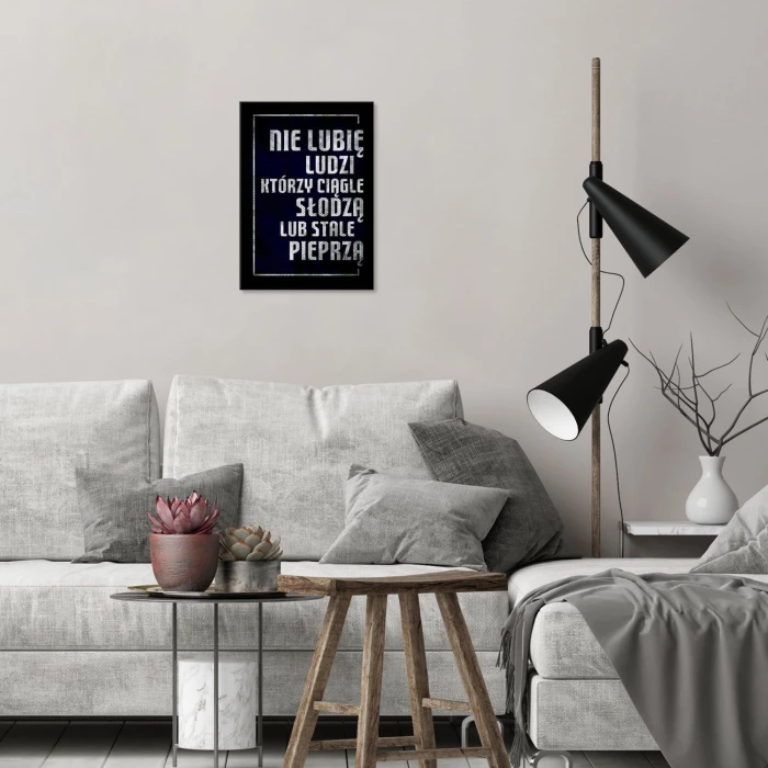 Plakat metalowy Nie lubię Prezent
