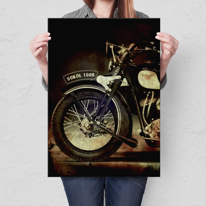 Plakat metalowy Motocykl Sokół Prezent