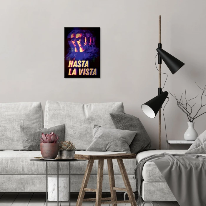 Plakat metalowy Hasta la vista Prezent