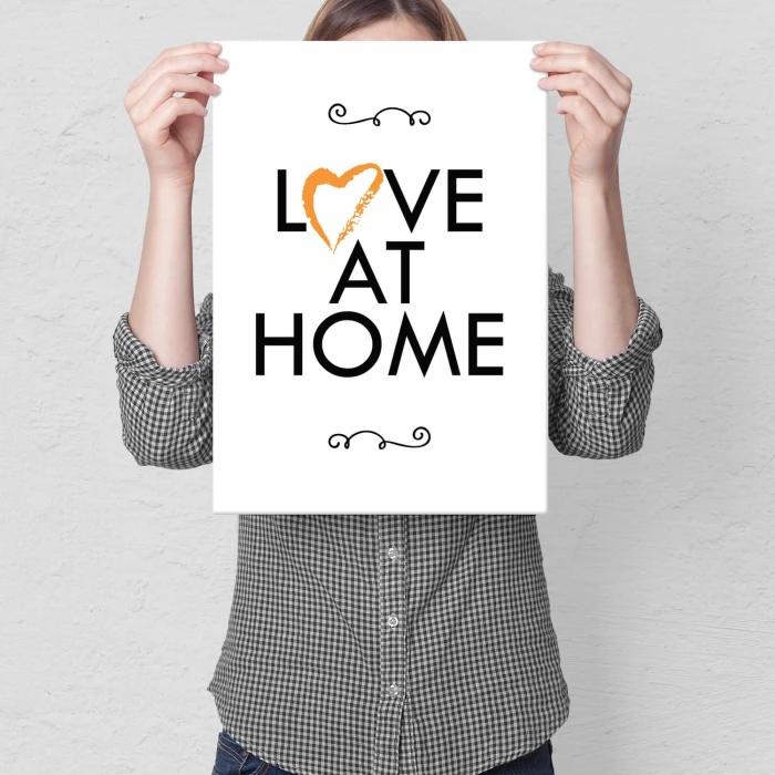 Plakat metalowy Love at home Prezent