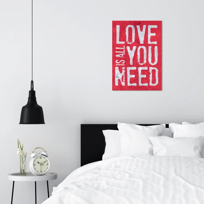 Plakat metalowy Love is all you need Prezent
