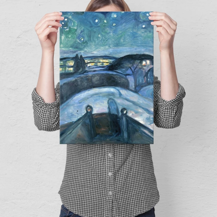 Plakat metalowy Edvard Munch Night Noc Prezent