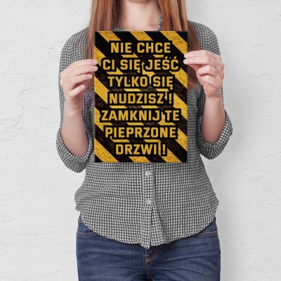 Plakat metalowy Nie chce ci się jeść Prezent
