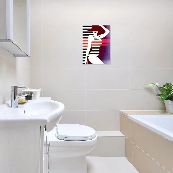 Plakat metalowy Kobieta w czerwieni Prezent