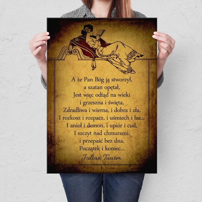 Plakat metalowy Kobieta Prezent