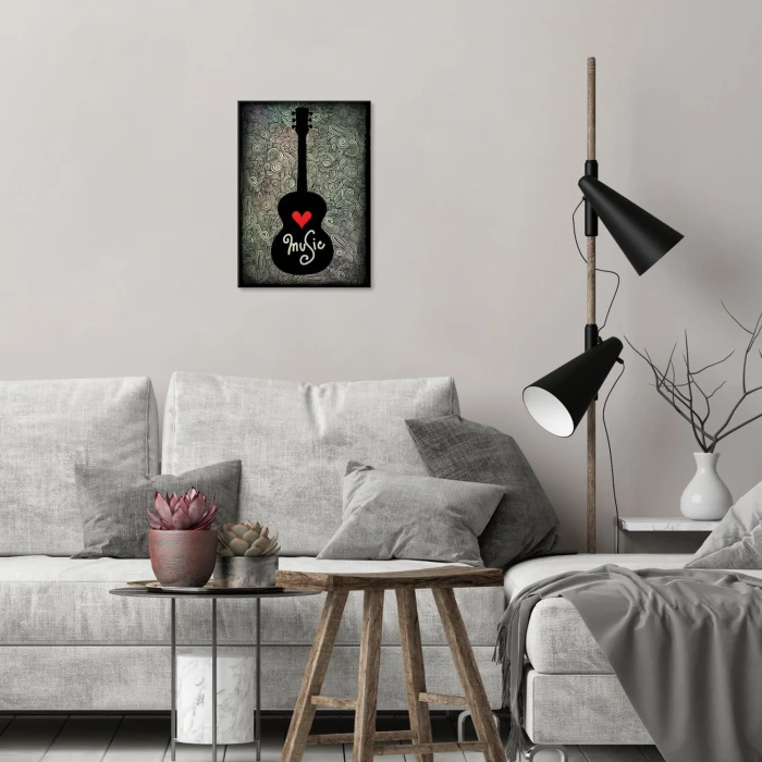 Plakat metalowy Muzyka i gitara Prezent