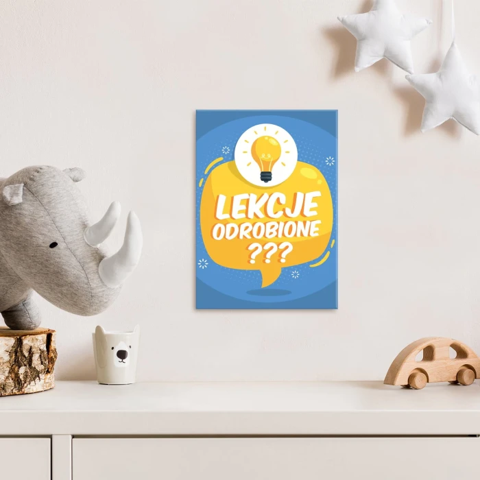 Plakat metalowy Lekcje odrobione? Prezent