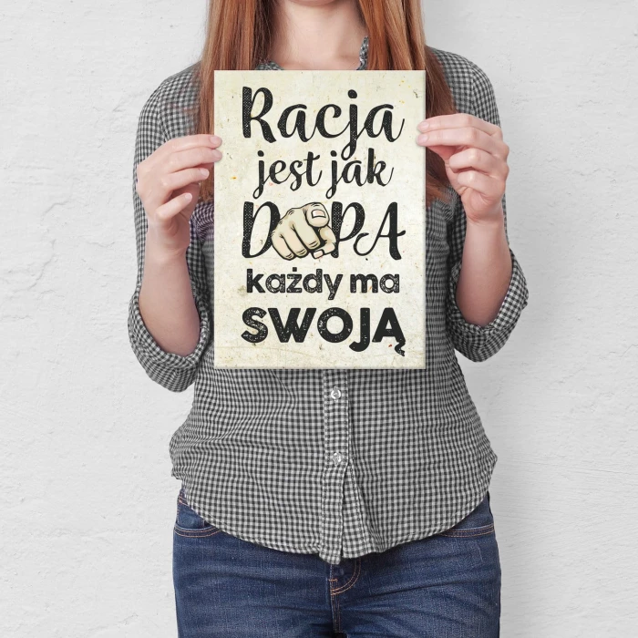Plakat metalowy Racja jest jak... Prezent