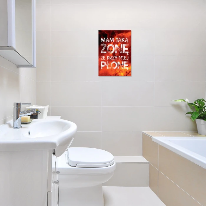 Plakat metalowy Przy niej płonę Prezent