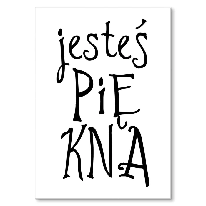 Plakat metalowy Jesteś piękna Prezent