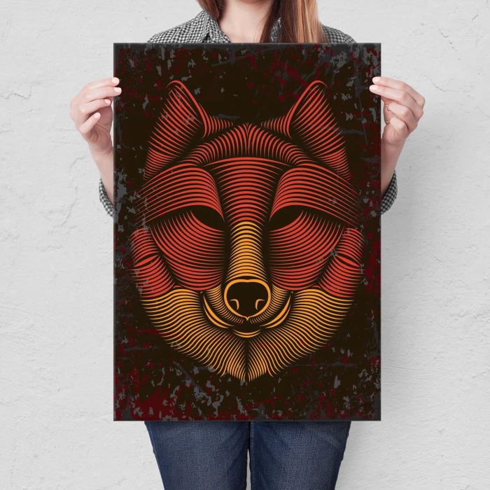 Plakat metalowy Lis Prezent