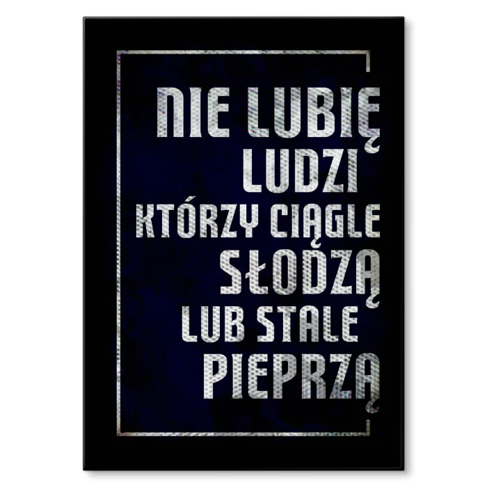 Plakat metalowy Nie lubię Prezent