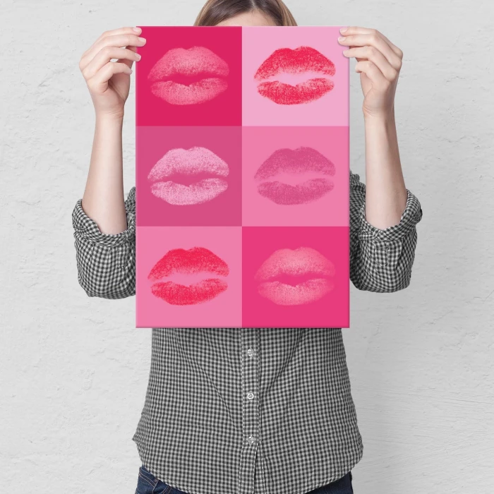 Plakat metalowy Lips and kiss Warhol Prezent