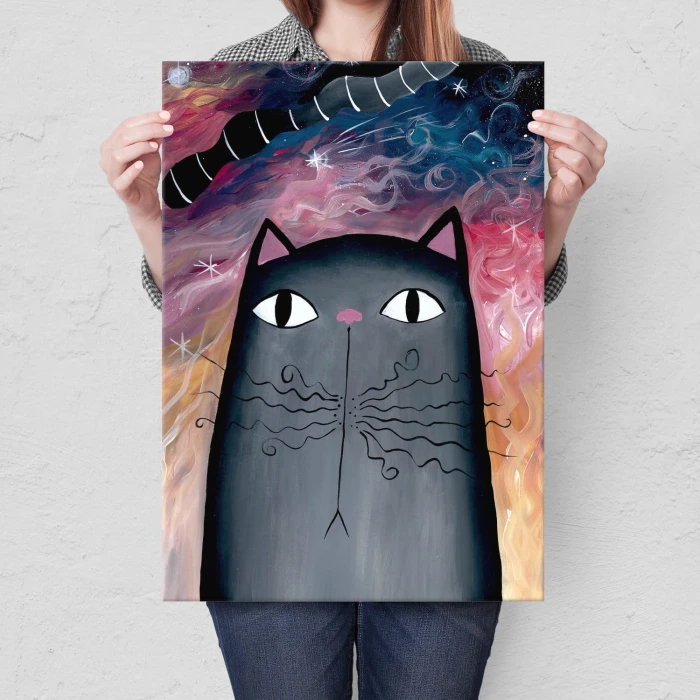 Plakat metalowy Kotek Prezent