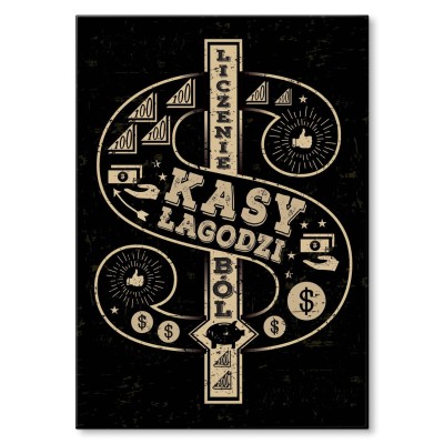Plakat metalowy Liczenie kasy Prezent