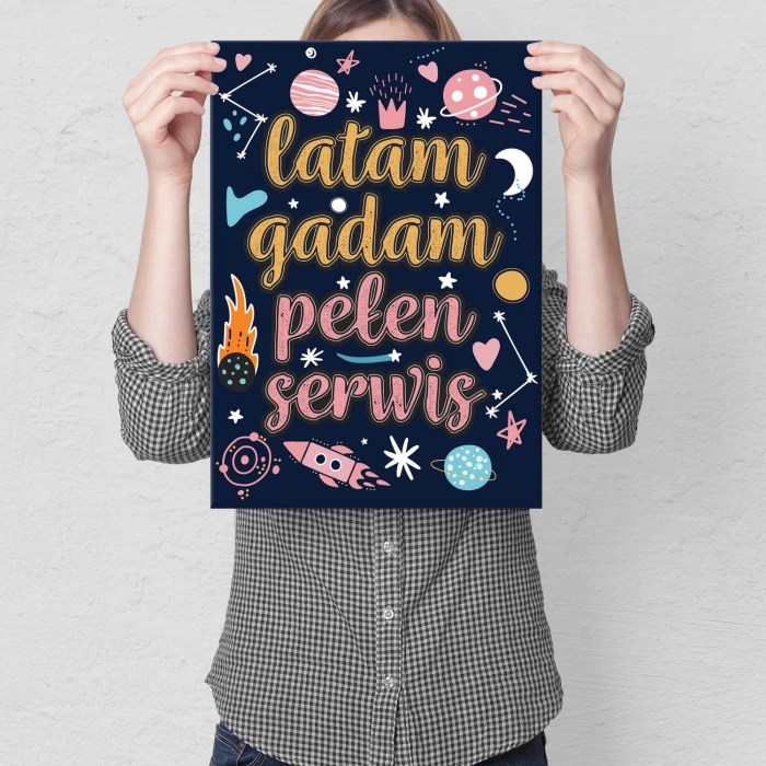 Plakat metalowy Latam gadam pełen serwis Prezent