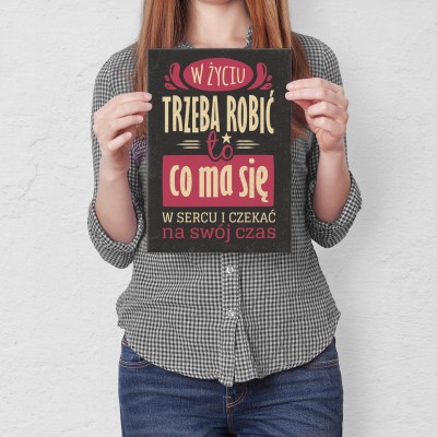Plakat metalowy Czekać na czas Prezent