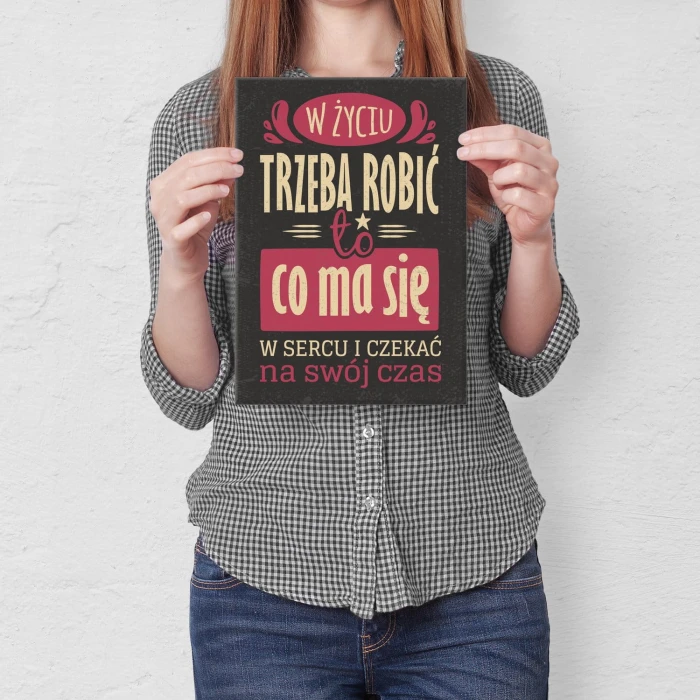 Plakat metalowy Czekać na czas Prezent