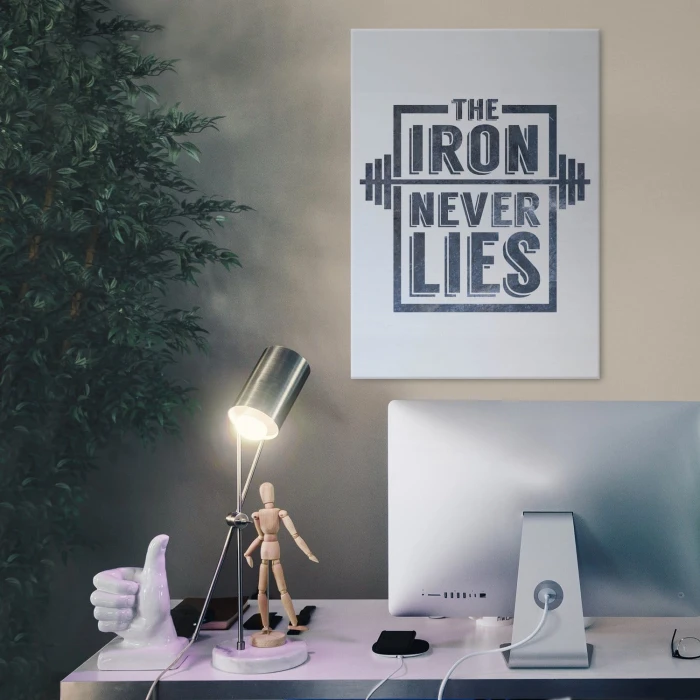 Plakat metalowy Iron never lies Prezent