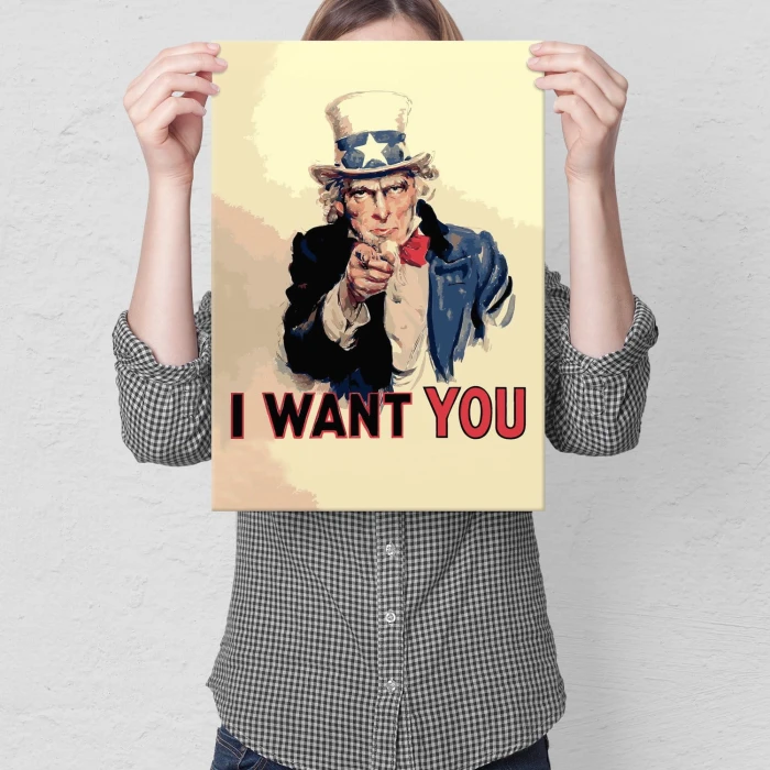 Plakat metalowy I want you Prezent