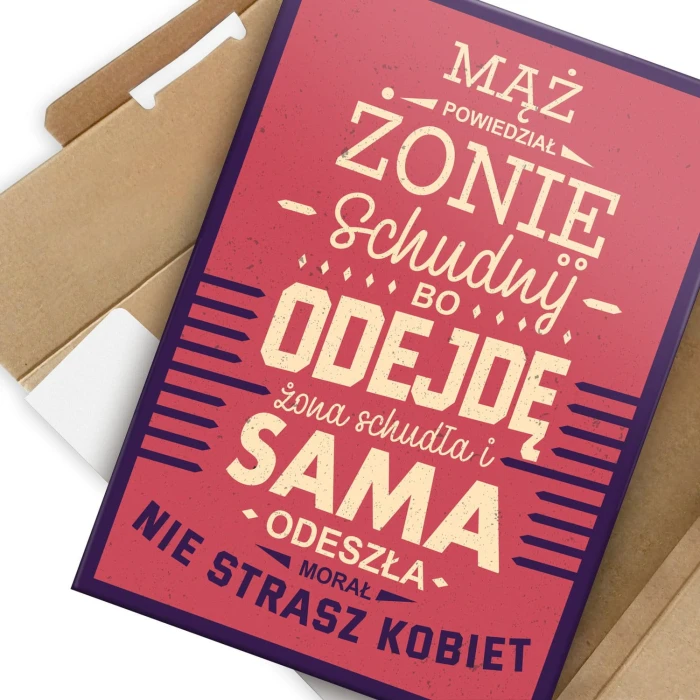 Plakat metalowy Nie strasz kobiet Prezent