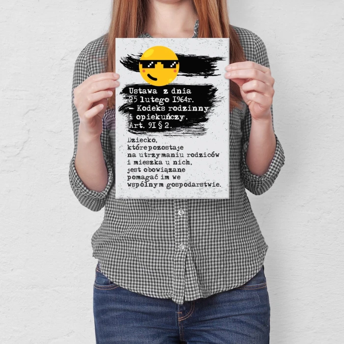Plakat metalowy Kodeks rodzinny Prezent