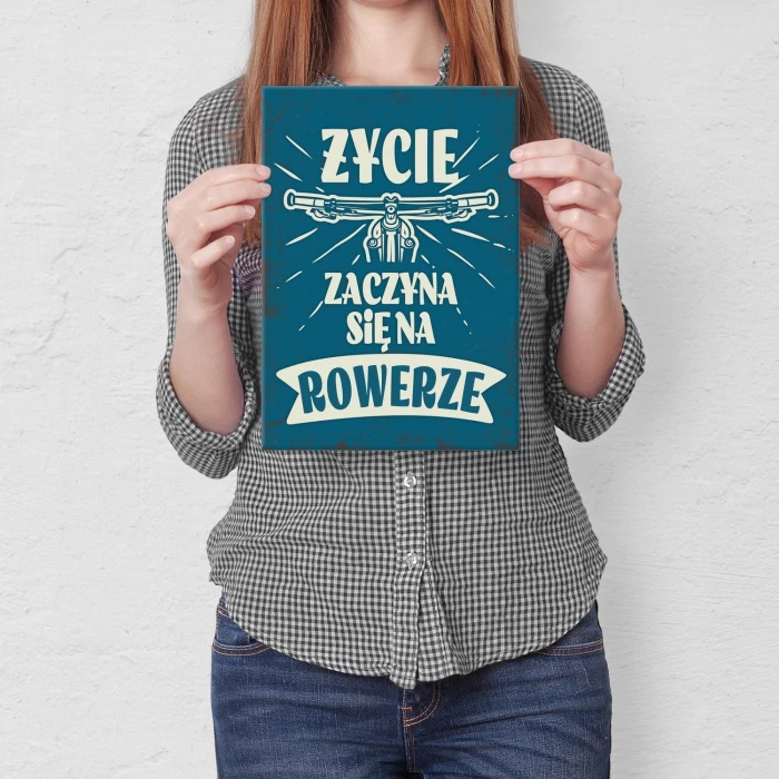 Plakat metalowy Życie na rowerze Prezent