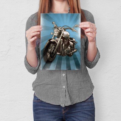 Plakat metalowy Motocykl Prezent