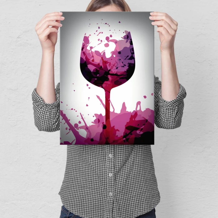 Plakat metalowy Kieliszek wina Prezent