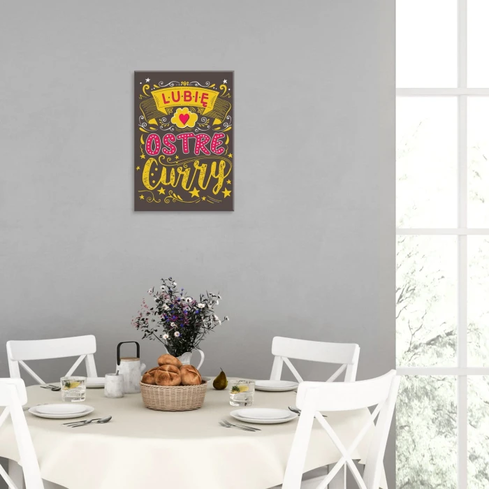 Plakat metalowy Lubię ostre curry Prezent