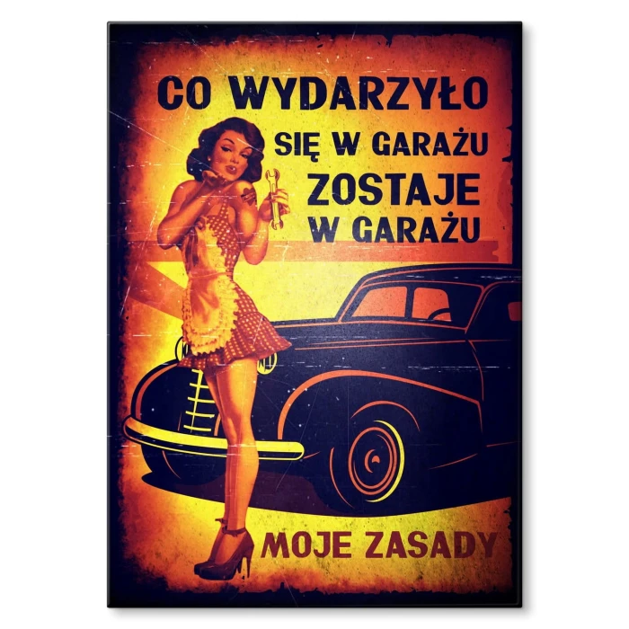 Plakat metalowy Moje zasady dziewczyna Prezent