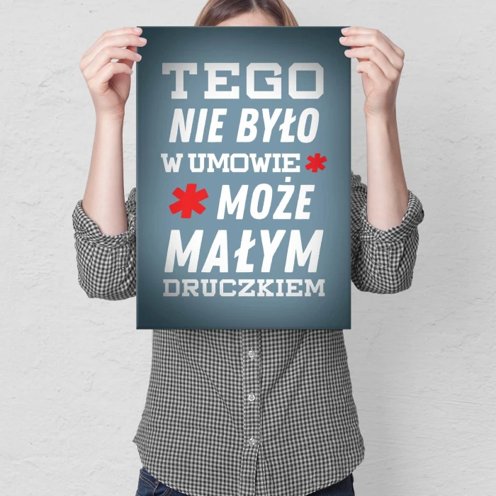 Plakat metalowy Małym druczkiem Prezent