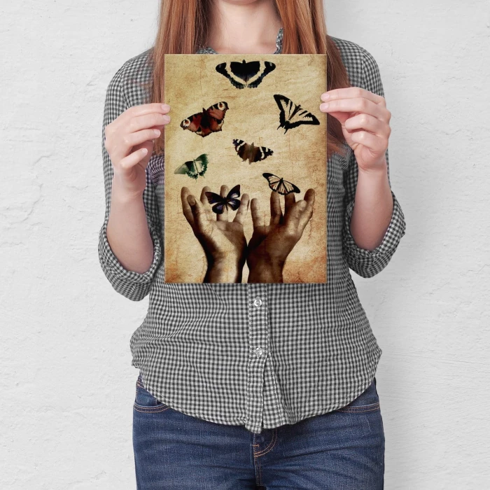 Plakat metalowy Motyle Prezent