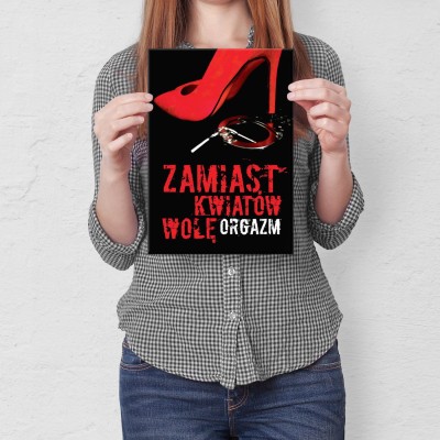 Plakat metalowy Orgazm Prezent
