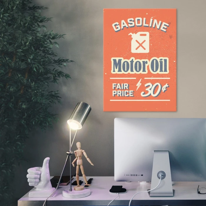 Plakat metalowy Gasoline motor oil Prezent