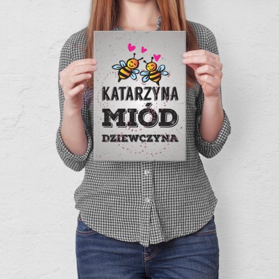 Plakat metalowy Katarzyna miód dziewczyna Prezent