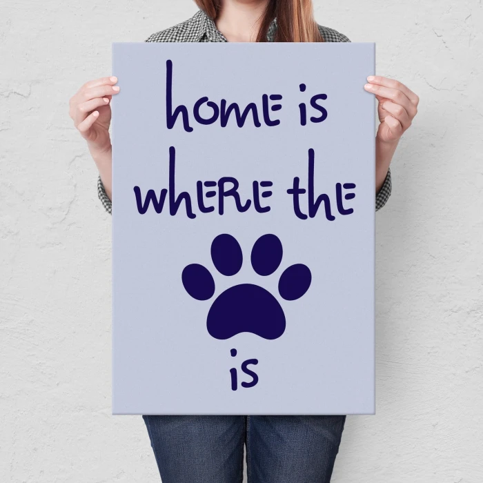 Plakat metalowy Dom jest tam gdzie pies Prezent