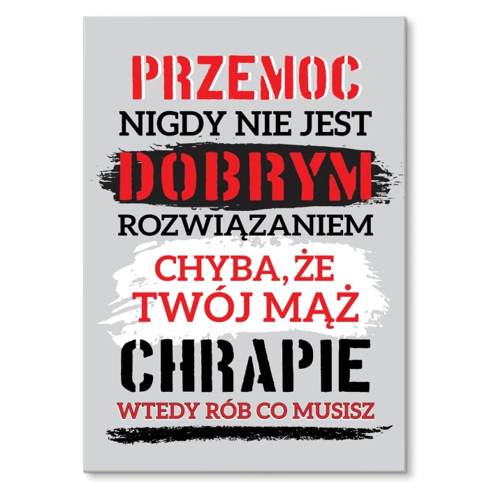 Plakat metalowy Chrapanie męża Prezent