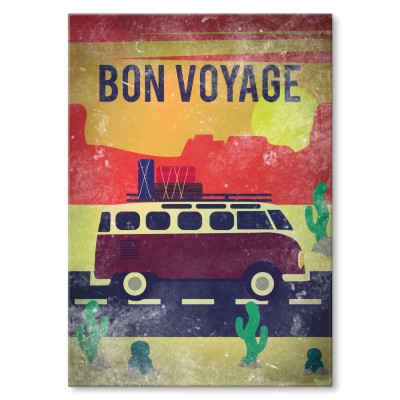 Plakat metalowy Bon voyage caravan
