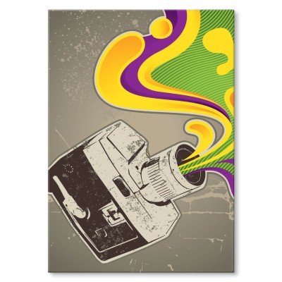 Plakat metalowy Retro kamera Prezent