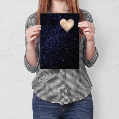 Plakat metalowy Serce z księzyca Prezent