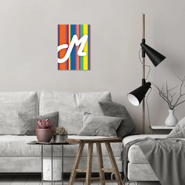 Plakat metalowy Litera M Prezent