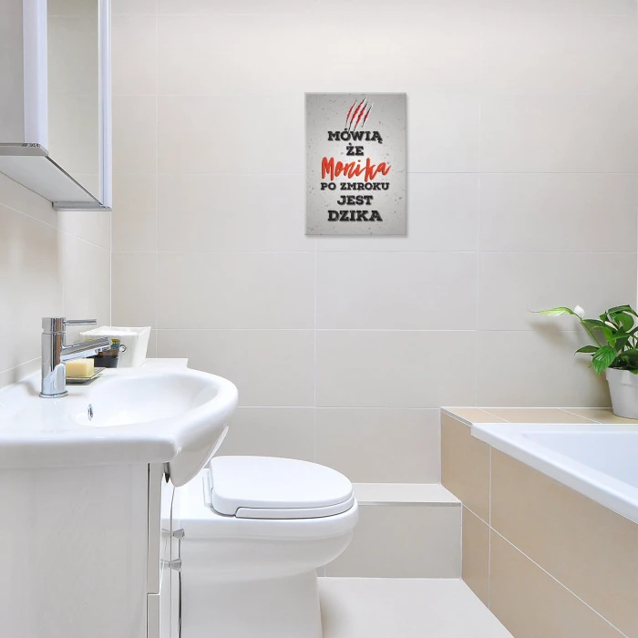 Plakat metalowy Monika jest dzika Prezent