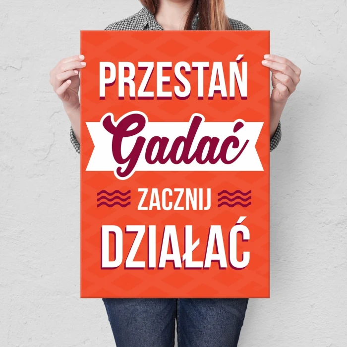 Plakat metalowy Zacznij działać Prezent