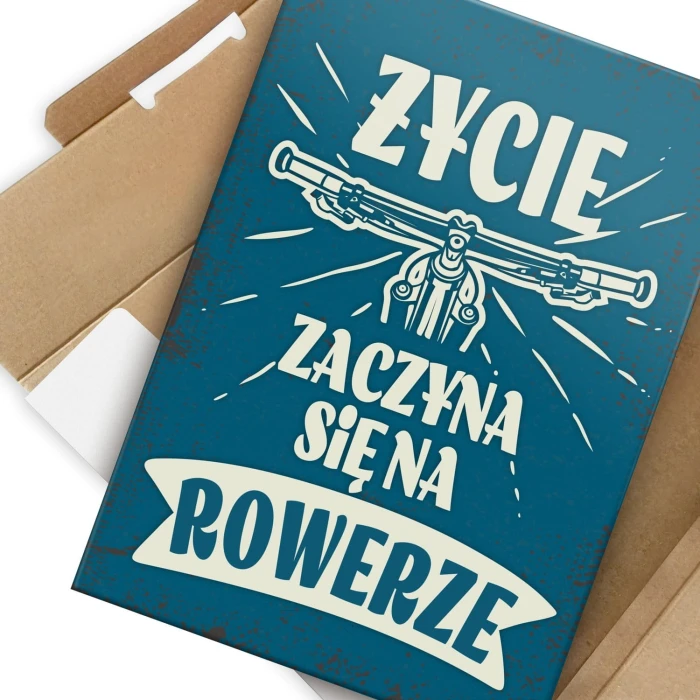 Plakat metalowy Życie na rowerze Prezent