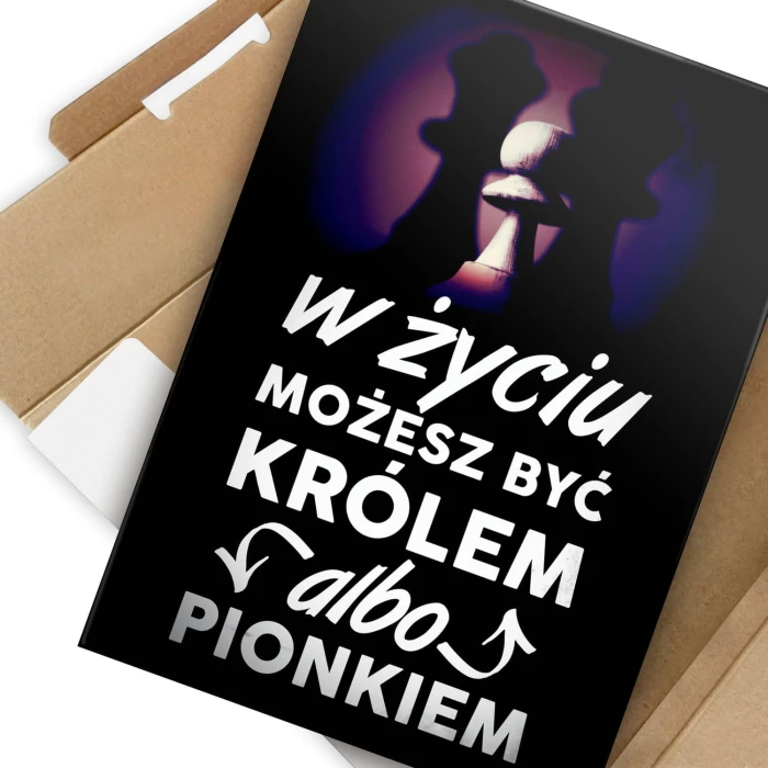 Plakat metalowy Król czy pionek? Prezent