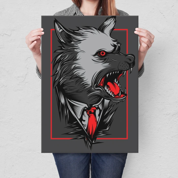 Plakat metalowy Wilk z mafii Prezent