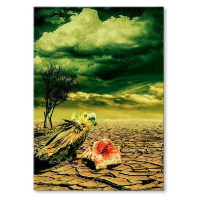 Plakat metalowy Sęp na pustyni Prezent